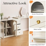 SUNVIVI Makeup Vanity Desk, Extendable Corner Vanity Makeup Table with ...