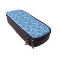 thumbnail image 6 of Lsque Blue Fish Printed Big Capacity PU Leather Pencil Case Large Pencil Pouch Stationery Pen Bag Pencil Holder for Teen, 6 of 6