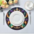 thumbnail image 5 of Coolnut Mardi Gras Round Placemats Non-Slip Table Mat Heat Resistant Placemat for Dining Table Kichen Party Table Diameter 15.4 inch Set of 4 Home Decor Gifts, 5 of 7
