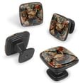 thumbnail image 2 of 4 Pcs Cabinet Handle Drawer Pulls Abstract Rhinoceros Knobs with Screws Square Furniture Office Cabinet Knob Decoration, 2 of 7