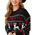 thumbnail image 6 of Elippeo Womens Christmas Sweater Christmas Reindeer Letter Patterns Crew Neck Pullovers Fall Winter Long Sleeve Jumpers Knitted Tops, 6 of 10