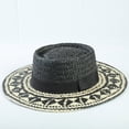 thumbnail image 4 of AJGRHE Classic Panama Sun Hat For Summer Wide Brim Boater Beach Outdoor Travel Black One Size, 4 of 5