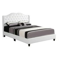 Joy Jewel White Tufted Full Panel Bed