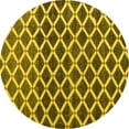 thumbnail image 1 of Ahgly Company Machine Washable Indoor Round Abstract Yellow Modern Area Rugs, 6' Round, 1 of 4