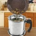 thumbnail image 2 of Grease container with filter, kitchen oil container tank, non-slip pad for storing meat frying oil and cooking grease - silver, 2 of 7