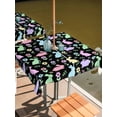 thumbnail image 2 of Square Outdoor Tablecloth with Umbrella Hole Happy Easter Outside Table Cloth Waterproof Patio Table Cover Spring Colorful Bunny Floral Rustic Black Zipper Tablecloths for Picnic Camping 60x60 Inch, 2 of 8