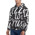 thumbnail image 3 of Kdxio In Pizza We Crust Art Print Mens Casual Hooded Collar Drawstring Hoodies Pullover Sweatshirts Casual Long Sleeve Shirts-Large, 3 of 7