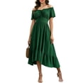 thumbnail image 2 of Women's Medieval Ruffle Dress Renaissance Costume Off Shoulder Bell Sleeve Peasant Pirate Dress, 2 of 8