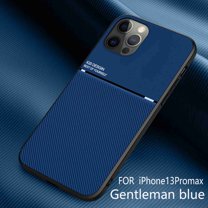 Dteck Back Case For Apple iPhone 13 Pro Max,Luxury Slim Hybrid Shockproof Rubber Silicone TPU Protective Classical Phone Cover(Blue)