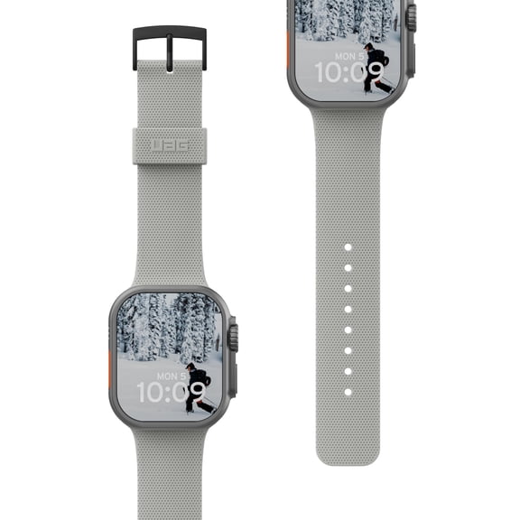 UAG Apple Watch Band 49/46/45/44mm for Series Ultra 4/Ultra 3/Ultra 2/Ultra/4-12/SE 3/SE 2/SE DOT, Sport Soft Silicone Breathable Replacement Watch Strap for Women Men, Grey