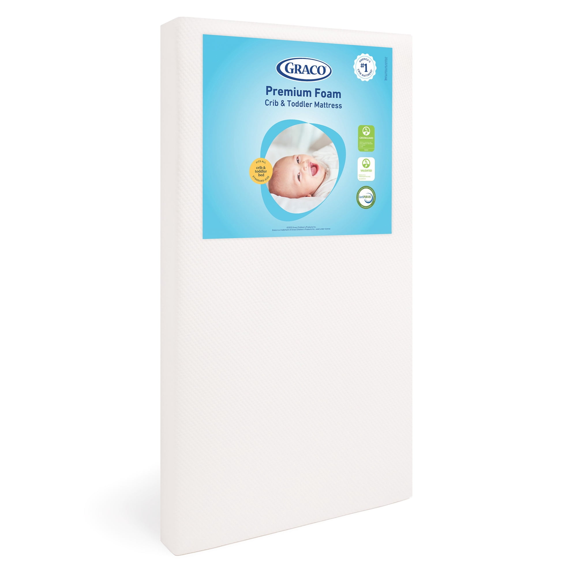 Graco Premium Foam Crib and Toddler Mattress with Waterproof Cover, Greenguard Gold, Oeko-Tex Certified
