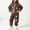 Z27-Brown, variant on Spazoro Kids Girls 2PC Outfit Sets, Cute Print Zip Up Soft & Comfy Long Sleeves Casual Collared Shirt and Jogger Pants Sets for Fall Winter Beige Size 9-10