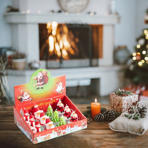 12 Velas Navideñas de Muñeco de Nieve para Decoración de Ventanas de Hoteles, Centros Comerciales, Fiestas, Bodas, Spas y El Hogar.