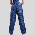 thumbnail image 4 of Luxalzxs Men Snow Bibs Winter Outdoor Warm Thickened Ski Denim Pants Snowboard Overalls Insulated Waterproof Windproof Ski Bib Pants for Fishing, Hunting, 4 of 9