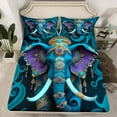 thumbnail image 2 of Feelyou Tribal Western Elephant Full Size Sheets, Hippie Bohemian Animal Bed Sheets, Teens Kids Boys Girls Sheet Sets, Luxury Bedroom Decor, 4 Pieces, 2 of 7