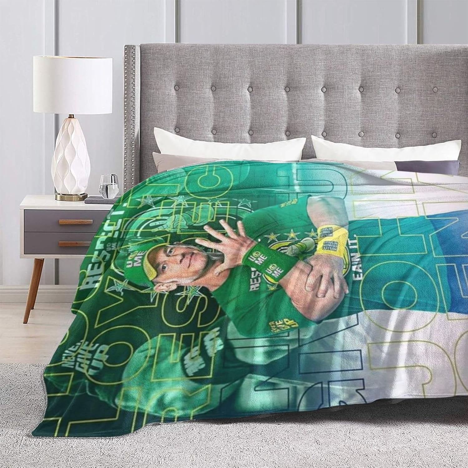 Ultra-Soft Anti-Pilling Lightweight Warm Blanket John Cena Blanket Cozy Blankets Decor for Couch Bed Sofa Bedroom Home 80x60 in