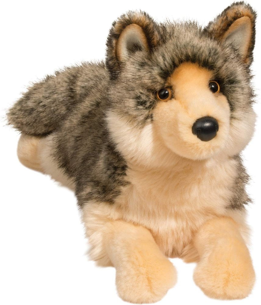 DANCER Douglas Cuddle Toy plush 9" long WOLF stuffed animal toy timber gray 