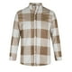 thumbnail image 4 of Blusa y camisa de manga larga con cuello vuelto para hombre, estilo informal, a la moda, con estampado de celosía y botones, con bolsillo tipo cárdigan, blusa de manga larga con cuello vuelto, blusa d, 4 of 6