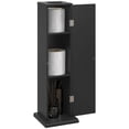 thumbnail image 2 of Toilet Paper Cabinet Christmas Gift Small Bathroom Corner Floor Cabinet with Doors and Shelves Thin Storage Bathroom Organizer for Paper Shampoo Black, 2 of 10