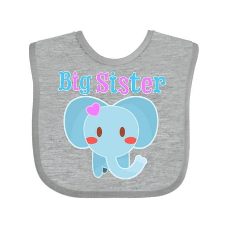 

Inktastic Big Sister elephant Gift Baby Girl Bib