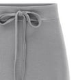 thumbnail image 5 of Womens Knit Maxi Skirt, Stretchy Casual Plus Size Soft Drawstring Elastic High Waist Side Split A-Line Ribbed Knit Long Skirts with Pockets Gray M, 5 of 5