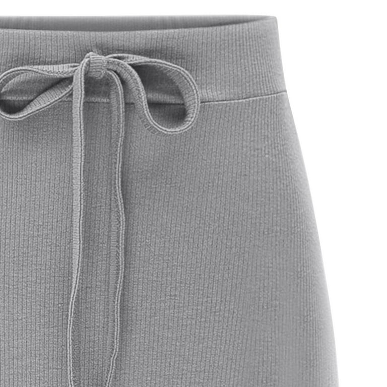 Womens Knit Maxi Skirt, Stretchy Casual Plus Size Soft Drawstring