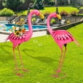 thumbnail image 4 of Outdoor Decoration, Flamingo Figurines, Garden Decoration, Garden Figurine,Lifelike Flamingos,Flower Arrangement Available,2 Pack, 4 of 6
