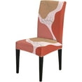 thumbnail image 2 of Chair Covers Pink Orange Brown Pattern Dining Chair Slipcovers Set of 6 Stretch Removable Washable Slipcovers for Home Or Party, 2 of 5