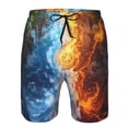 thumbnail image 3 of Pofeuu Red And Blue Flame Waves Prin Men's Swim Trunks Quick Dry Bathing Suit Swimming Board Shorts Mesh Lining Beach Swimwear-Small, 3 of 6