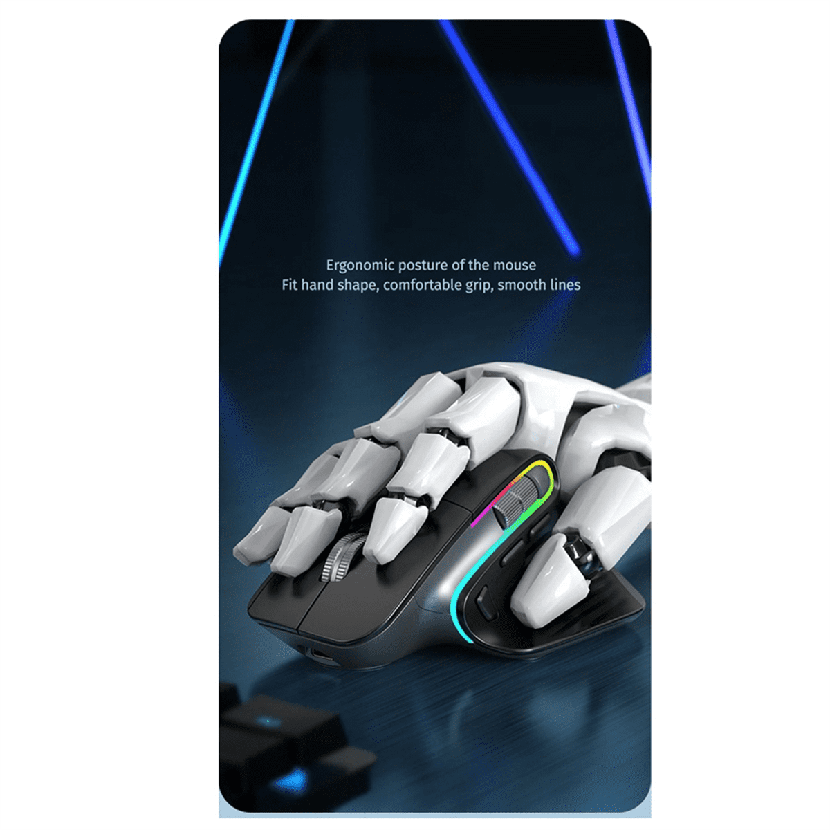 Wireless Mouse Bluetooth 5.0 Mouse 2.4G Wireless Portable Optical Mouse Ergonomic Right Hand Computer Mice Gray Plastic Gray,1x Wireless Mouse