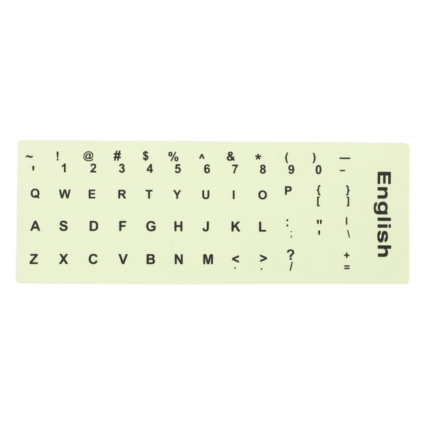 BRIGHTFUFU 1 hoja resplandor en la pegatina de teclado oscuro pegatina de reemplazo de teclado en inglés
