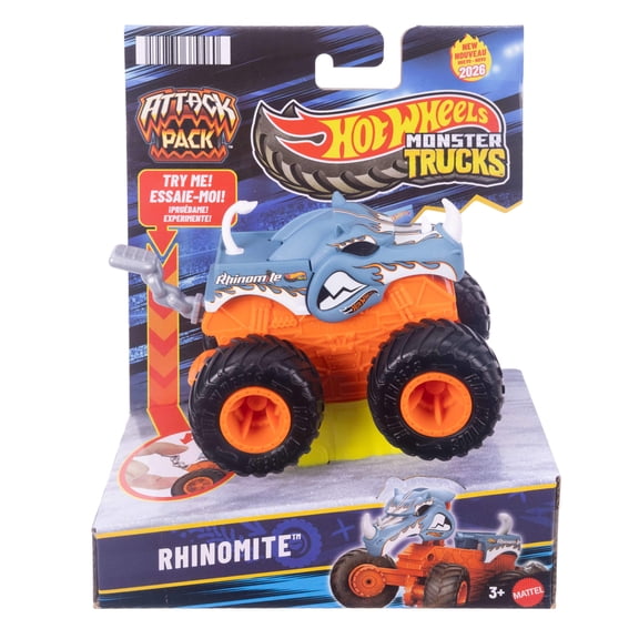 Hot Wheels Monster Trucks Attack Pack Vehicle with Special Action Feature (Styles May Vary)