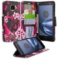 thumbnail image 1 of Moto Z Play Droid Case, Wrist Strap Pu Leather Magnetic Fold[Kickstand] Wallet Case with ID & Credit Card Slots for Motorola Moto Z Play Droid - Heart Butterflies, 1 of 4