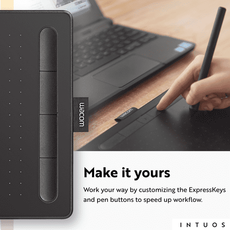 Wacom - Intuos Graphic Drawing Tablet for Mac, PC, Chromebook & Android (Small) with Software Included - Black