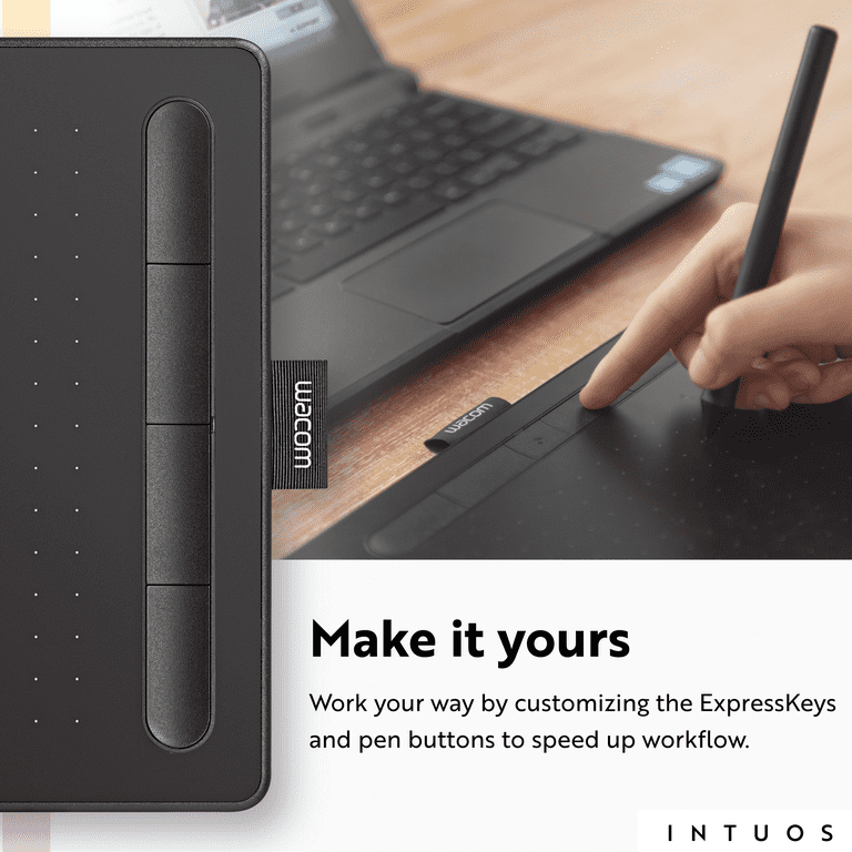 Wacom Intuos Small Black Creative Pen Tablet with 3 Bonus