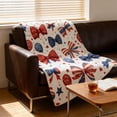thumbnail image 4 of AuroraX Fleece Throw Blanket for Couch with Designs 4th of&nbsp;July White Sofa Blanket,Bow Printed Patriotic 50x60 inch Independence Day Home Decor, 4 of 7