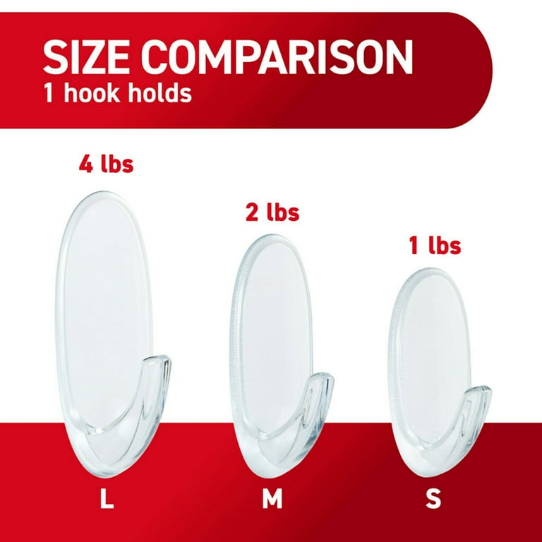 Command Clear Hooks, Medium, 6 Hooks, 12 Strips Per Pack Command Clear Hooks, Medium, 6 Hooks, 12 Strips Per Pack