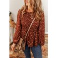 thumbnail image 5 of Women's Boho Floral Smocked Bust Ruffled Peplum Blouse, 5 of 5