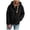Black, variant on Winter Coats for Women Style Oversize Zip Up Hooded Long Sleeve Coat With Pockets For Casual Outdoor Wear Comfort And Warmth In Cold Weather Fashion Outerwear Winter Jackets for Women