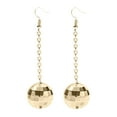 thumbnail image 1 of Pendientes Disco de Oro Plateado para Mujer Pendientes Vintage Accesorios de Disfraces de Mujer, 1 of 4
