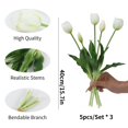 thumbnail image 2 of Ramos de flores artificiales LINSIE Tulipanes blancos x15, 2 of 7