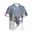 thumbnail image 2 of Bixox Men's Hawaiian Shirts Men's Watercolor Winter Landscape For Christmas Print Short-Sleeve Shirt-Large, 2 of 8