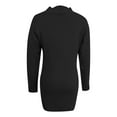 thumbnail image 6 of DHFJKG Womens Sweaters Dress Knit Jacquard Slim Fit Crewneck Long Sleeve Sweaters Mini Dress With Pearl Appliques Winter Solid Color Versatile Dresses, 6 of 7