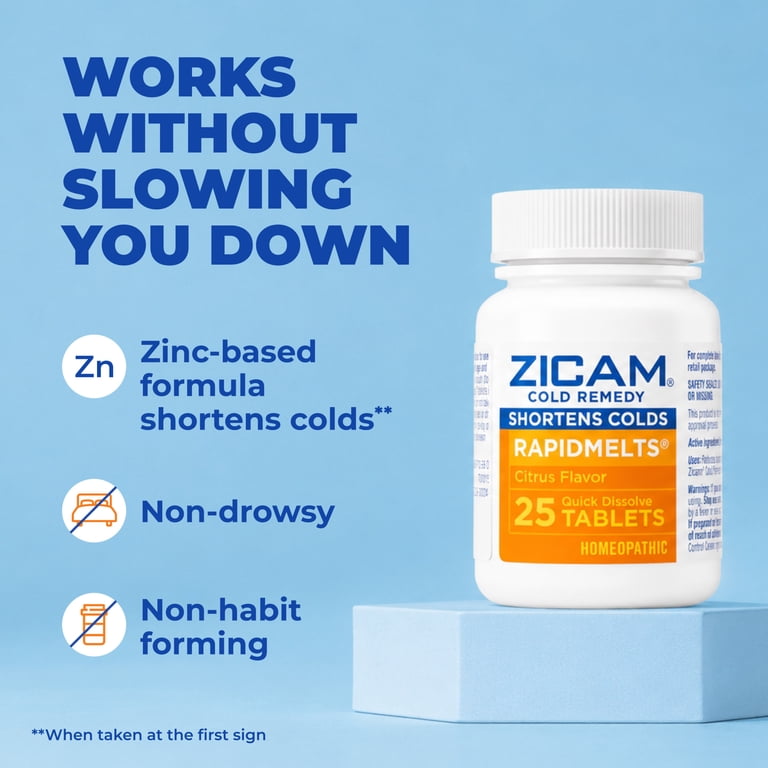 2 pack) Zicam Cold Remedy Zinc RapidMelts, Citrus Flavor
