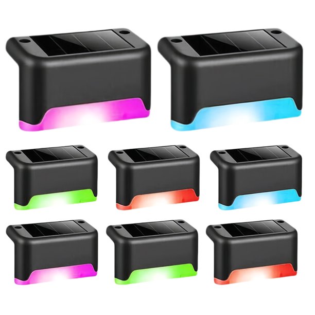 Luces Solares para Escalones Wdftyju 8 Piezas Carcasa Negra