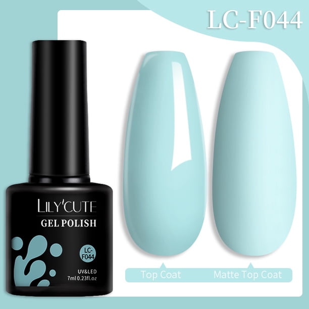 LILYCUTE 7ML Esmalte De Gel De Uñas Efecto Mate Color Verde Soak Off UV Arte Gris Azul Nude Básico