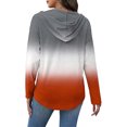 thumbnail image 5 of Craaazy Hoodies for Women Casual V-Neck Long Sleeve Shirts Stripe Color Drawstring Button Top Gifts, 5 of 6