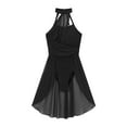 thumbnail image 5 of Venjoe Women's Lyrical Dance Dress Ruched Chiffon Back Strappy Sleeveless Leotard Dress Dancewear Black L, 5 of 7