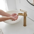 thumbnail image 3 of Waterfall Single Hole Single Handle Bathroom Vessel Sink Faucet with Pop-up Drain Assembly in Antique Brass, 3 of 12