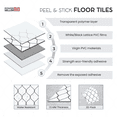 thumbnail image 4 of PowerSellerUSA Self-Stick Vinyl Modern Geometric Floor Tiles Ultra Durable 1.5mm Thick Tiles, 2-Pack/40 Square Ft., 12" x 12", White/Black Lattice, 4 of 8